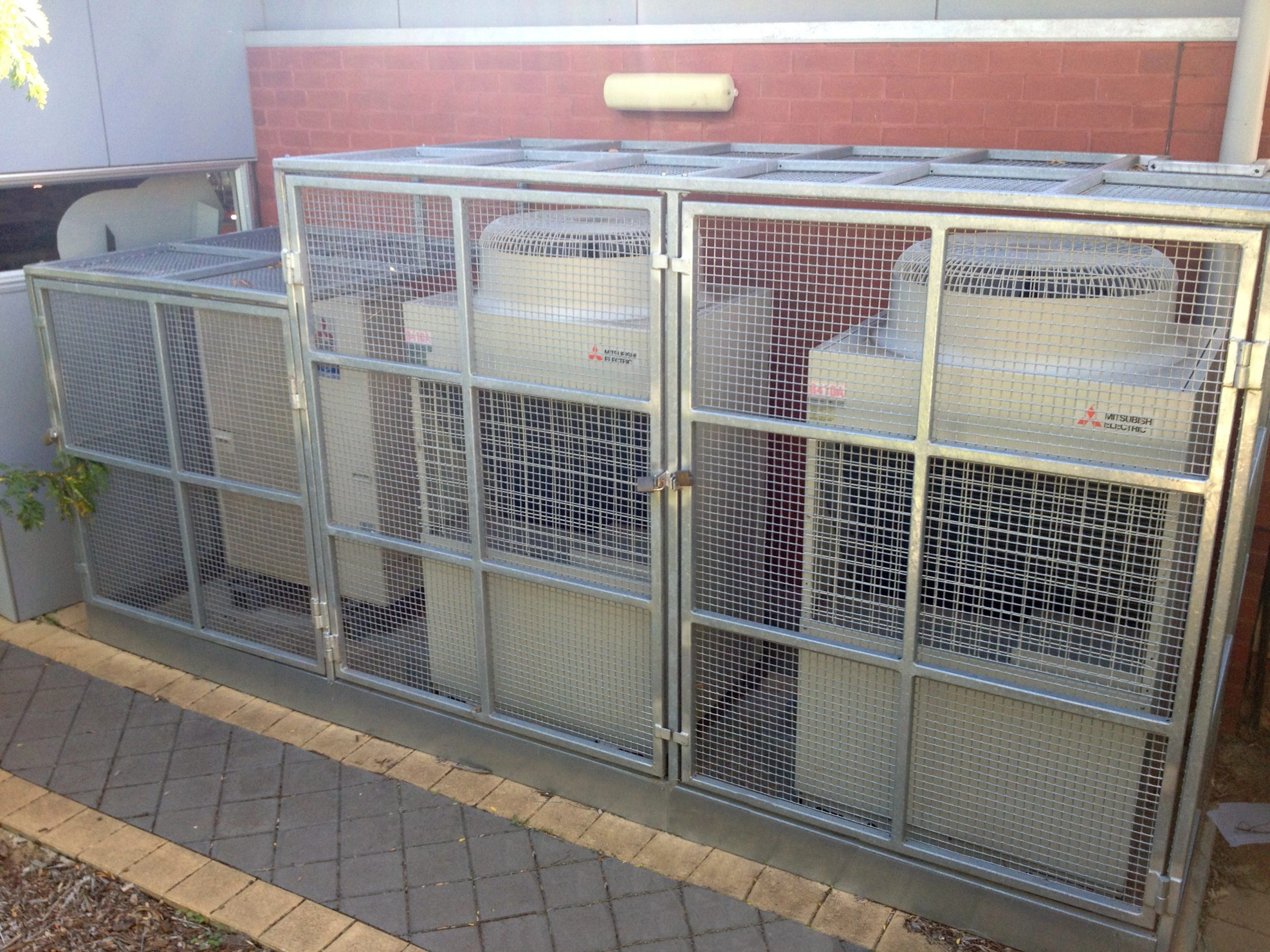An example of Saxon Engineering's site-tailored AC Condenser Cages